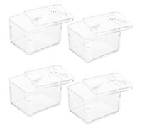 RUNROTOO 4pcs DIY Plastic Music Box Kit with Lid for Personal Crafting and Showcasing Internal Structure, for Adults and Creative Hobbyists in Family Activities