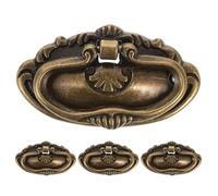 RUNROTOO 4PCS Door Knocker: Antique Door Pull Handle - Vintage Cabinet Ring Knob Handles for Drawer Wardrobe Dresser Kitchen Cupboard Hardware 78x43mm/3x1.7''