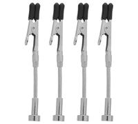 RUNROTOO 4PCS Magnetic Flexible Gooseneck Clip - Metal Alligator Clips for Helping Hands - Third Hand Tool Automobile Electronic Soldering Jewelry Painting Crafts Hobby