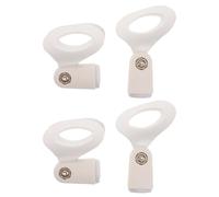 RUNROTOO 4pcs Microphone Holder Clip: Plastic Mic Stand - Handheld Wireless Adjustable Angle Mic Holder for Desk Stage Studio Church (Inner Diameter Range 30-40mm)