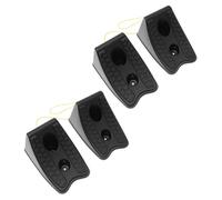 RUNROTOO 4pcs Portable Anti-slip Plastic Wheel Chocks for Vehicle and Car Trailer, Black Rubber Blocks Kerb Ramp Tire Stopper for Secure Parking and Wheel Alignment