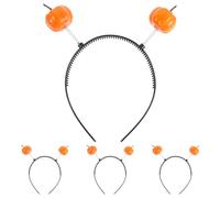 RUNROTOO 4pcs Pumpkin Headband for Halloween - Novelty Pumpkin Design Headband - Simulation Vegetable Theme Hairband for Women Harvest Party Favor Accessories