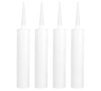 RUNROTOO 4pcs Refillable Caulk Tubes Big Mouth Empty Glue Bottles Plastic White Empty Caulking Tubes Fillable for DIY Masonry Maintenance