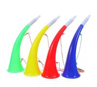 RUNROTOO 4pcs Stadium Horn with Lanyard - Plastic Trumpet Noisemakers - Loud Sound Soccer Cheer Blowing Horn for Sporting Events Graduation Games