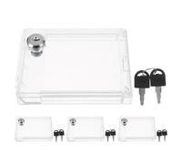 RUNROTOO 4pcs Thermostat Lock Box with Key - 5.2x3.7Inch Clear Waterproof Switch Lockable Cover - Air Conditioning Panel Protector for Home Living Room Bedroom