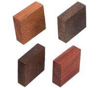 RUNROTOO 4pcs Wood Ring Materials Set with Exotic Chicken Wing, Burmese Bloodwood, Windmill, and Burmese Rosewood Blanks for DIY Woodcraft Jewelry Making