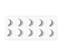 RUNROTOO 5 Pairs Makeup Eyelash Extension Black Fiber False Lashes Thick Dense Comfortable to Wear Suitable for Party Night and Daily Life