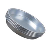 RUNROTOO 5 Pcs Aluminium Alloy Snack and Food Plates Set, Portable and Easy to Maintain Silver Dinner Plates for Barbecue, Outdoor Picnics, and Professional Use with Simple Design