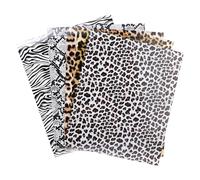 RUNROTOO 5 Sheets Washable Pu Heat Transfer Vinyl with Leopard Pattern, Easy to Cut Iron on Htv for Baseball Caps and Other Garments, Stylish Wild Animal Printed Vinyl for T-Shirt Transfers