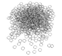 RUNROTOO 500pcs Stainless Steel Split Key Rings with Double Ring Design and Double Split Structure, Easy to Assemble Keychain Making Supplies for Dog Leashes and Bracelets, Polished