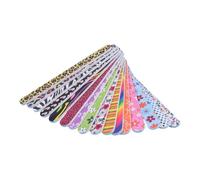 RUNROTOO 50pcs Double-Sided Nail Files Nail Buffer Blocks Delicate Texture Design Eva Material for Safe Manicuring and Surface Sanding Random Color