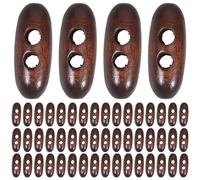 RUNROTOO 50pcs Natural Wood Oval Toggle Buttons 3cm 2-Hole Sewing Buttons for Coat Closure Sweater Craft DIY Accessories