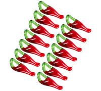 RUNROTOO 50pcs Red Glass Pepper Charms for Jewelry Making with Delicate Design and Interesting Appearance, for Earrings, Pendants, Bracelets and DIY Craft Decorations