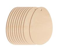 RUNROTOO 50Pcs Wooden Pieces Egg Wooden Slice Natural Wood Khaki Smooth Surface Great for DIY Use for Valentine's Day Living Room