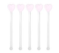 RUNROTOO 5pcs A Pack Cocktail Mixer Wine Stirrer Heart Stirring Rod 5.11x0.86x0.39inch Glass Mixing Drinks Easy to Use for Drink Lovers Home Use