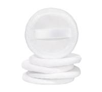 RUNROTOO 5pcs Cotton Powder Puff Set for Smooth and Even Application, round Foundation Powder Puff Made of Soft Cotton and Sponge, for Home and Travel Use by Ladies