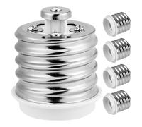 RUNROTOO 5pcs E40 to E27 Bulb Adapter - E40 to E27 Lamp Socket Adapter - LED Bulb Base Holder - Light Base Converter for Floor Table Lamp Ceiling Fans