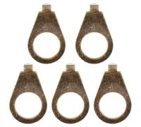 RUNROTOO 5pcs Guitar Knob Indicator Washer 9.7mm Hole Vintage Metal Potentiometer Pointer for Electric Guitar Volume and Tone Control DIY Upgrade Dark Brown