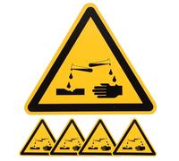 RUNROTOO 5pcs Hazard Corrosive Labels - High Visibility Corrosion Sticker, Chemical Hazard Warning Decal - Self-Adhesive Safety Warning Sign for Industrial 4x4in
