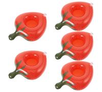 RUNROTOO 5pcs Inflatable Strawberry Shape Floating Drink Holders Lightweight Pvc Water Beer Mats for Beach and Water Party Use