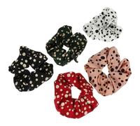 RUNROTOO 5pcs Large Dot Pattern Hair Scrunchies for Women Extra Large Polka Dot Ponytail Holders Multi-color Elastic Hair Ties for Ladies Random Color