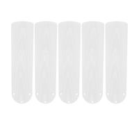 RUNROTOO 5pcs Replacement Ceiling Fan Blade 20.7in Long - Decorative Simulation Wood Grain Blade - Indoor Ceiling Fans Repair Accessories White