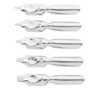 RUNROTOO 5pcs Silver Steel Fountain Pen Tips for Students, Smooth Writing Replaceable Nibs for Calligraphy, Drawing and Manuscript, Dip Ink Pen Nibs for Arts and Crafts