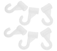 RUNROTOO 6 Pcs White 19mm Closet Rod Brackets, Heavy Duty Wardrobe Rod Support Hooks for Bedroom Closet Hanging Clothes, Wardrobe Accessories for Student Storage