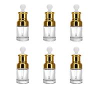RUNROTOO 6pcs 30ml Glass Dropper Bottles Essential Oil Dispenser Perfume Container with Aluminium Caps Compact and Convenient for Travel and Daily Care