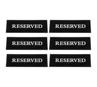 RUNROTOO 6pcs Black Acrylic Reserved Signs for Tables, Clearly Printed and Not Easy to Break, Minimalist and Elegant Style, for Restaurants and Evening Parties