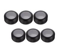 RUNROTOO 6pcs Black Plastic Single Color Eyeshadow Box with Convenient Storage and Refillable Design, Compact Cosmetic Storage Case for Travel and Daily Use