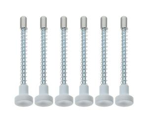 RUNROTOO 6PCS Crib Rail Spring Latch Pins, 3.35x0.59in Steel Plastic Spring Loaded Plunger Latches, Baby Crib Replacement Hardware for Bed Rail Gate