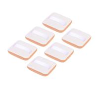 RUNROTOO 6pcs Dual-use Makeup Powder Puff for Foundation Application, Rectangle Sponge with Pu Material, Effortless Application and Compact Portable Design, for Occasions and Travel Random