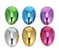 RUNROTOO 6pcs Easter Eggs Fillable: 2.4" Metallic Plastic Empty Easter Eggs Bulks Basket Stuffer Hunt Party Favor Filling Treats & Prizes for Kids Teens Boys Girls