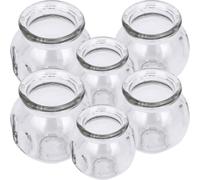 RUNROTOO 6pcs Glass Cupping Therapy Cups for Back Suction, Thickened Vacuum Suction Cups Made of Sturdy Glass, Practical and Easy to Use for Traditional Chinese Massage Therapy
