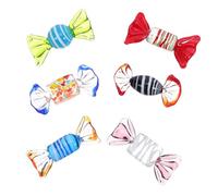 RUNROTOO 6pcs Glass Sweets Ornaments, Vintage Glass Candy Decorations, Sweet Shaped Figurines for Christmas Trees, Holiday Events, Home Display, Collectible Figurine Ornaments