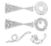 RUNROTOO 6pcs High-Carbon Steel DIY Scrapbook Cutting Dies Metal Stencil for Card Making with Bubble Dot, Heart, Star and Flower Patterns, Multi-Function Crafting Tools Suitable