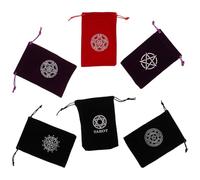 RUNROTOO 6pcs Lint Drawstring Bags for Tarot Card and Jewelry Storage, Small Pouches for Safe and Convenient Storage of Small Items, Assorted Colour Fabric Bags
