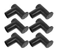RUNROTOO 6pcs Plastic Floor Rack Tube Connectors Right Angle Clothes Rack Joints Universal Garment Rod Clamps for Home Laundry Drying