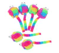 RUNROTOO 6pcs Plush Cat Mouse for Indoor Cats, Realistic Appearance and Comfortable Touch Interactive Kitten for Pet Entertainment