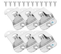 RUNROTOO 6pcs Stainless Steel Mic Clip Holder Hooks for Vehicle Mountable Replacement, Universal Mobile Mic Hanging Clip Compatible with Ham Radios and Cb Radio Hanger Hooks