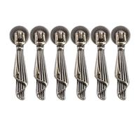 RUNROTOO 6pcs Vintage Pendant Pulls Drop - Single Mounting Hole Handle with Screw - European Style Cabinet Door Pulls for Drawer Wardrobe Cupboard 1.9x6cm