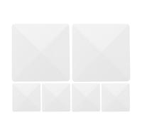 RUNROTOO 6pcs White PVC Fence Post Caps Flat Pyramid Design for Outdoor Decks and Mailbox Poles, Sturdy Low Maintenance Garden Fence Pole Covers with Elegant American and European Style