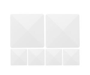 RUNROTOO 6pcs White PVC Fence Post Caps Flat Pyramid Design for Outdoor Decks and Mailbox Poles, Sturdy Low Maintenance Garden Fence Pole Covers with Elegant American and European Style