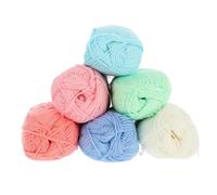 RUNROTOO 6rolls Cotton Yarn Kit for Crochet Knitting Cotton Thread Fluffy Texture for DIY Spring Summer Projects