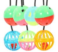 RUNROTOO 7pcs Bell Ball Plastic Lizard Interesting Bearded Dragon Wear-resistant Replaceable Reptile Assorted Color Home Decoration for Pet Owners Random Color