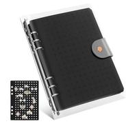 RUNROTOO 8 Pages Enamel Pin Display Book with Large Capacity for Brooches and Small Accessories, Black Synthetic Fiber Felt Material, Multi-functional Storage Album Suitable for Collectors
