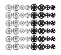 RUNROTOO 80pcs Fabric Snaps Kit Metal Round Button Brass 8 Mm/12 Mm Invisible Sew-on Snap Fasteners for Fabric, Cardigan, DIY Sewing Projects