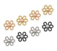 RUNROTOO 8pcs Adjustable Flower Shaped Jean Button Waist Tightener for Pants and T Shirts, Alloy Material, Elegant Design Suitable for Formal Occasions and Working, Fix Clothes Firmly