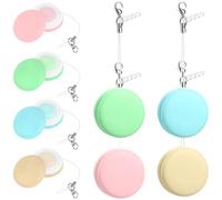 RUNROTOO 8pcs Macaron Shape Eyeglasses Cleaner Cloths with Lanyard Lightweight Reusable Mobile Screen Cleaning Wipes for Electronic Devices and Cameras Random Color